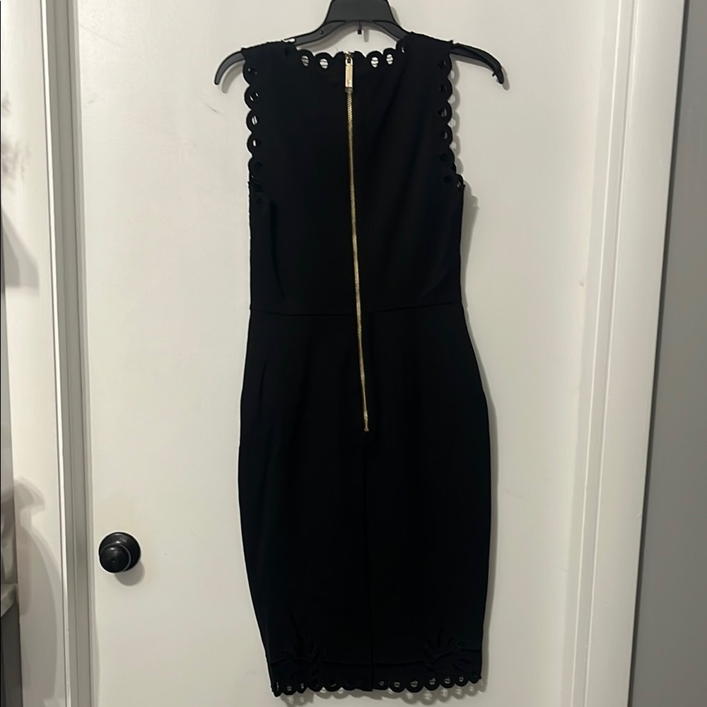 Ted Baker‎ Black Eyelet Cut Out Sleeveless Knee-Length Dress Medium - Picture 4 of 10
